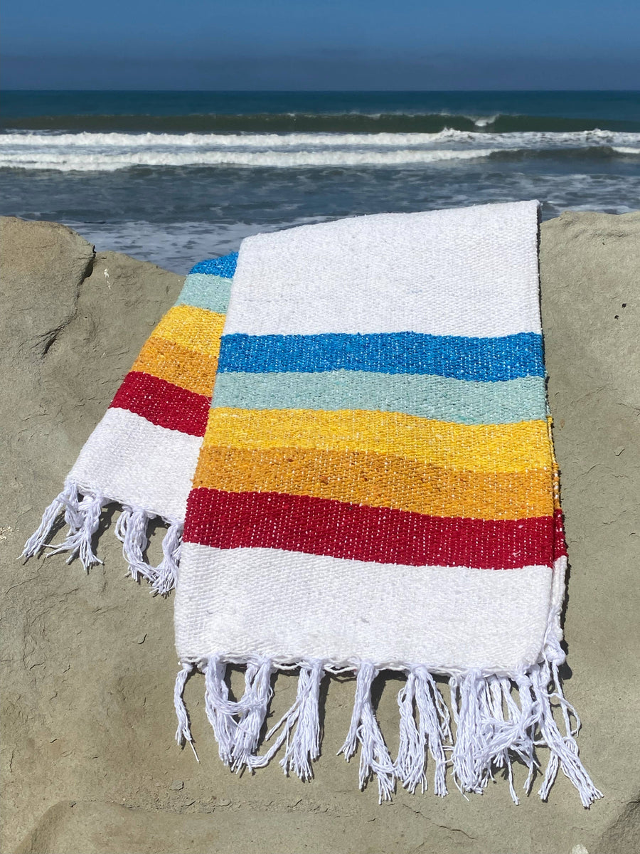 Sustainable Recycled Throw Blanket - Vintage Rainbow