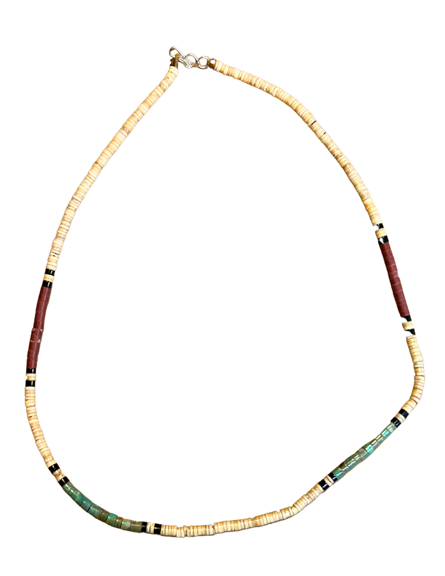 Santa Domingo Pueblo Necklace_'Choker'-20"-Multi-colored