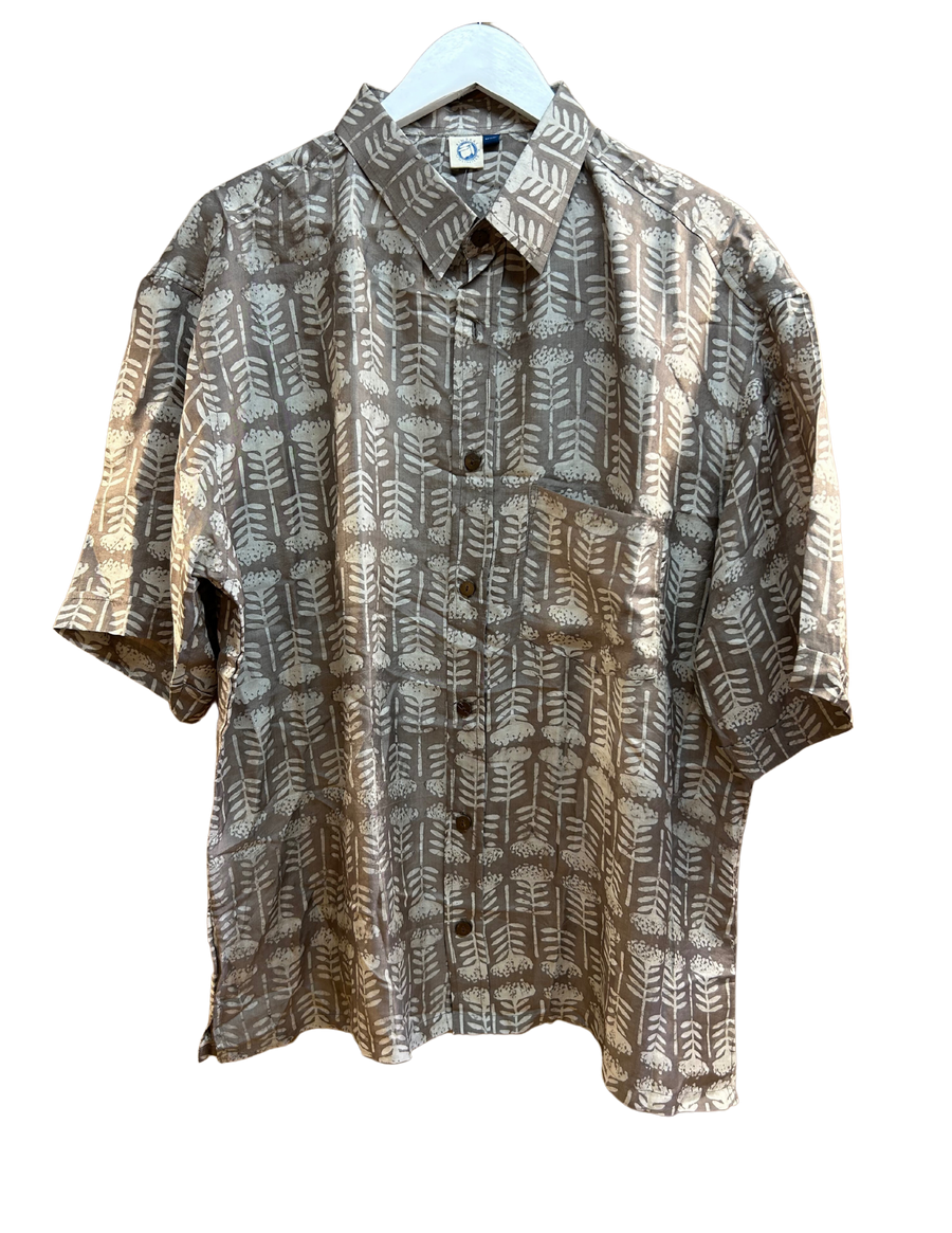 Hand Printed, Men's Silk Shirts - hand spun, hand woven silk