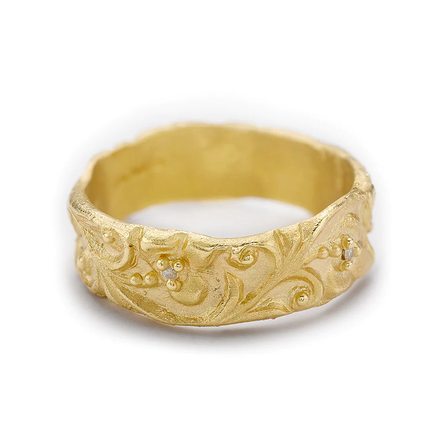Wide Decorative Band with Diamonds - Ruth Tomlinson