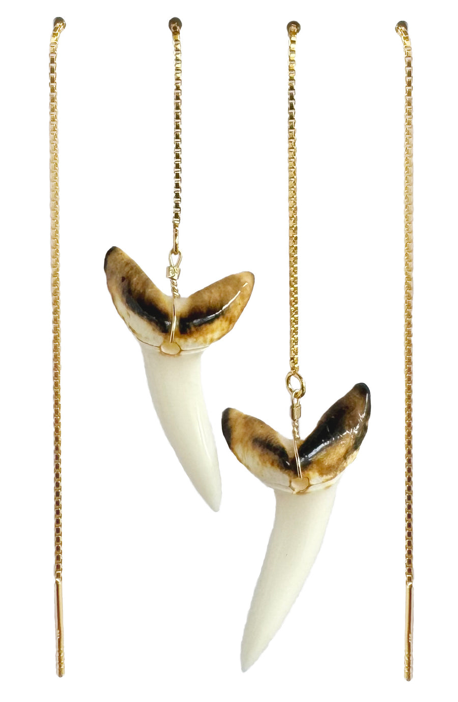 Shark Tooth Threader Earrings
