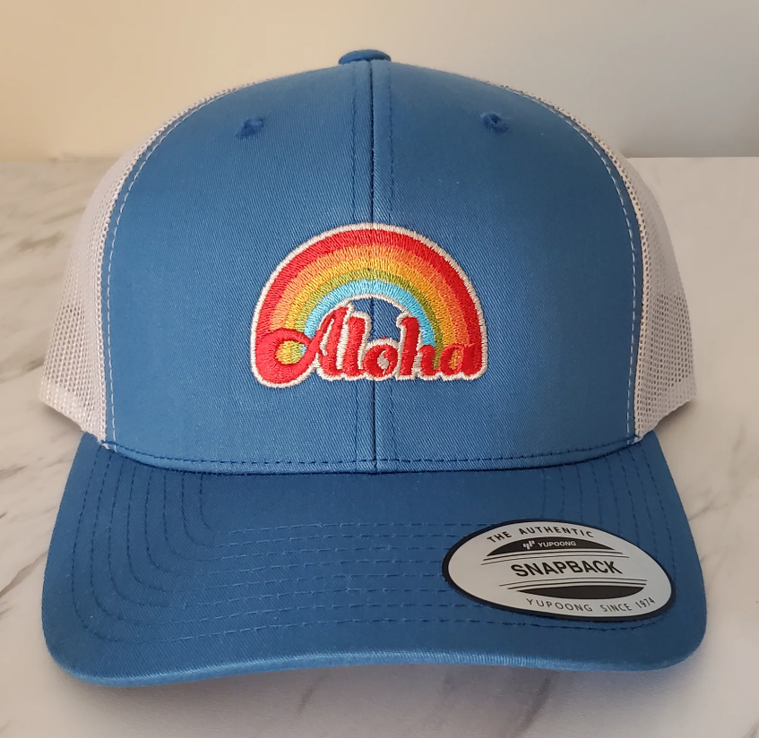 Aloha Retro Rainbow Trucker Hat