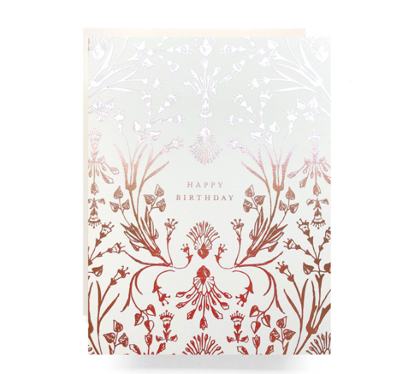 Rosegold Botanical Birthday Greeting Card
