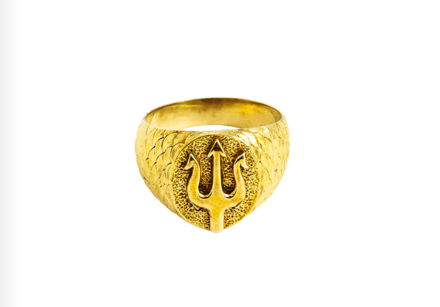 Brass Trident Ring