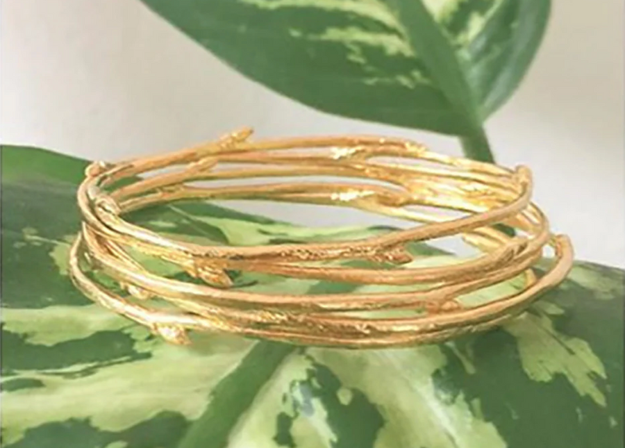 Branch Bangle Bracelet - 18K Gold Vermeil