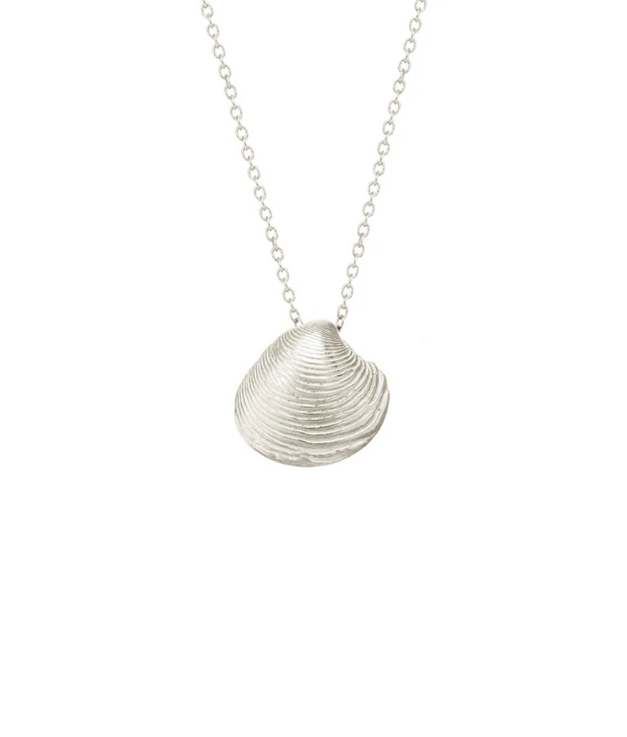 Small Papaua Shell Necklace 18" - Silver