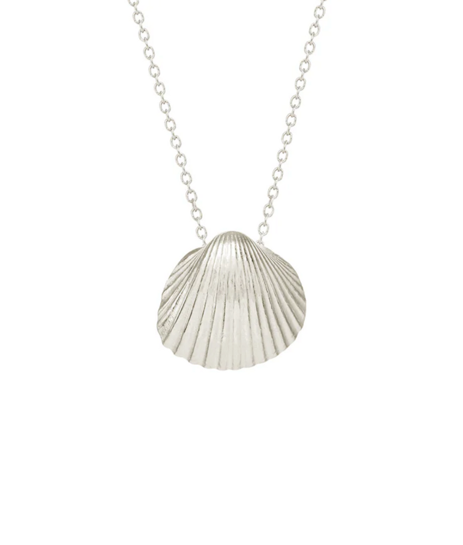 Small Sun Shell Necklace 18" - Silver