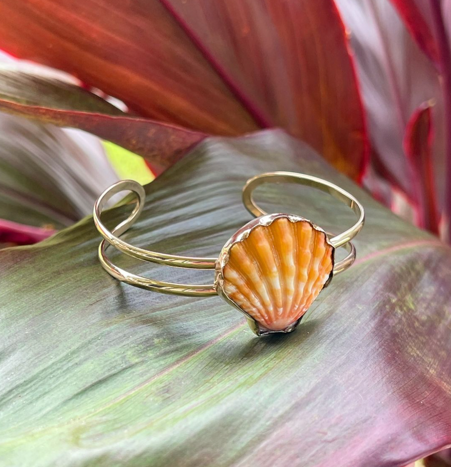 Sunrise Shell Double Band Cuff