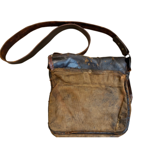Very Old Distressed Leather Hunting Bag