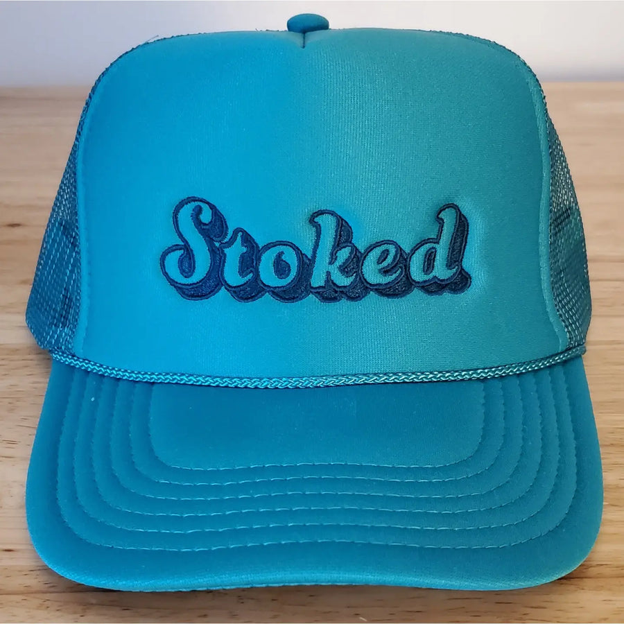 Stoked Trucker Hat in Teal