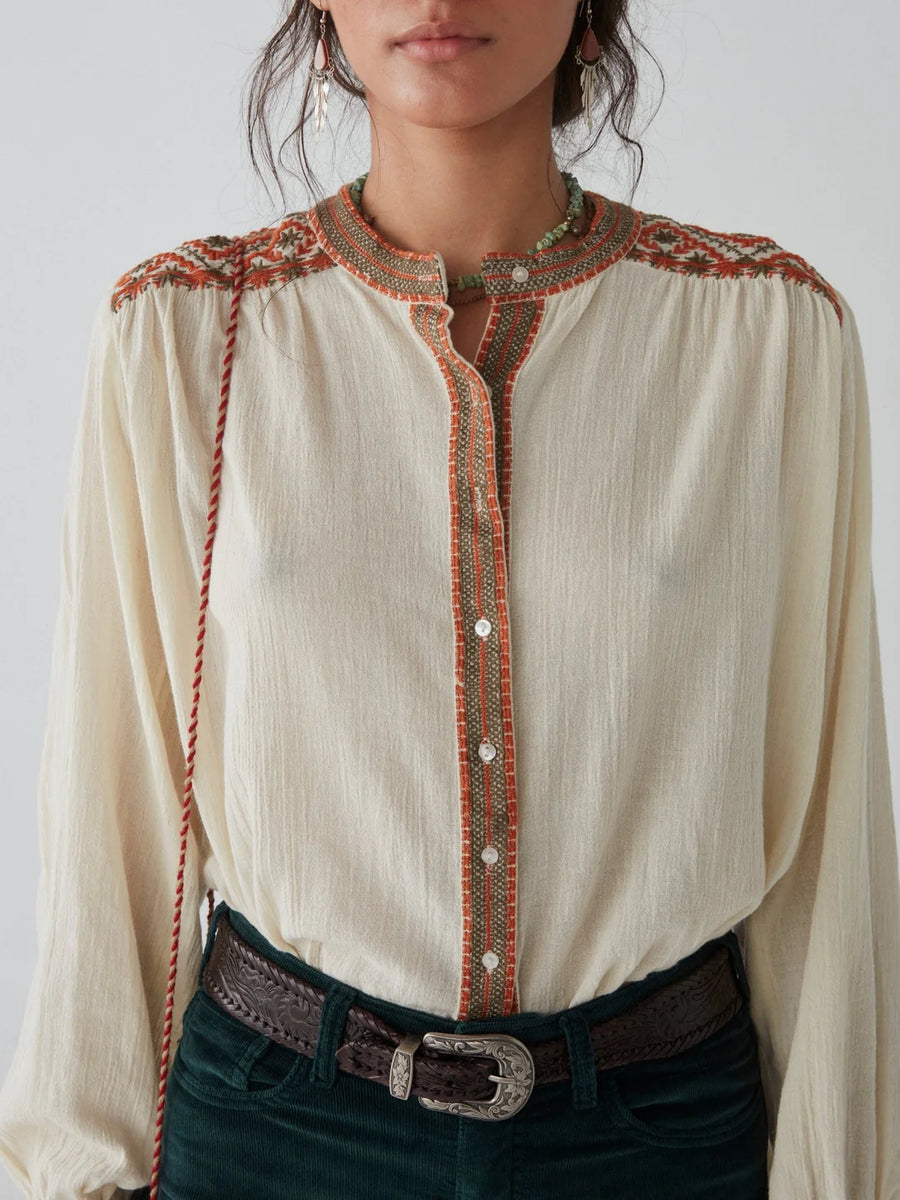 The Beth Blouse in Wandering Pumpkin