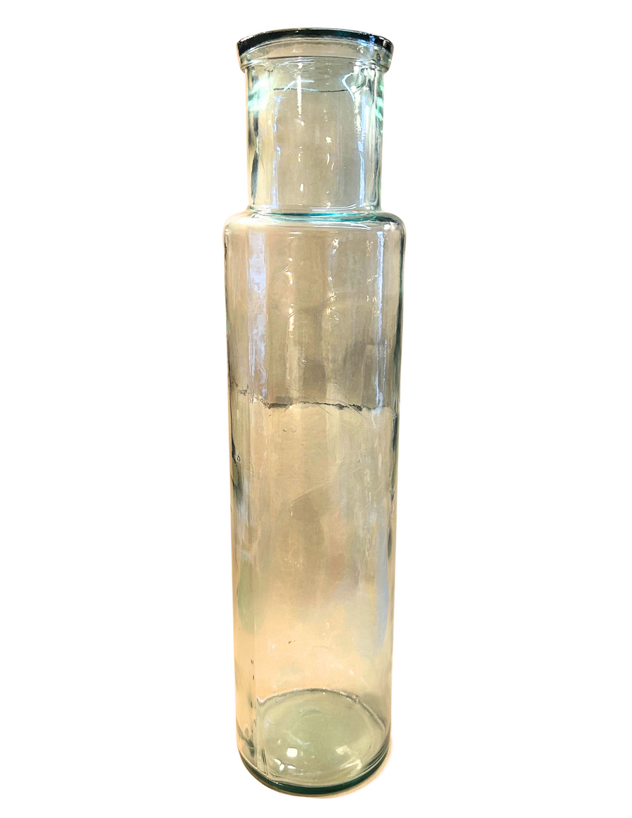Glass Floor Vase - 100% Recycled Glass - Large with wide top