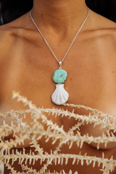 Mermaid Collective: Green Goddess Chrysoprase Pendant + 90cm Ocean Sparkle Chain