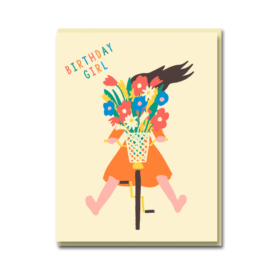 Bike Bouquet Birthday Girl Card