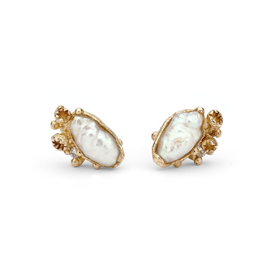 Pearl Encrusted Studs with Barnacles