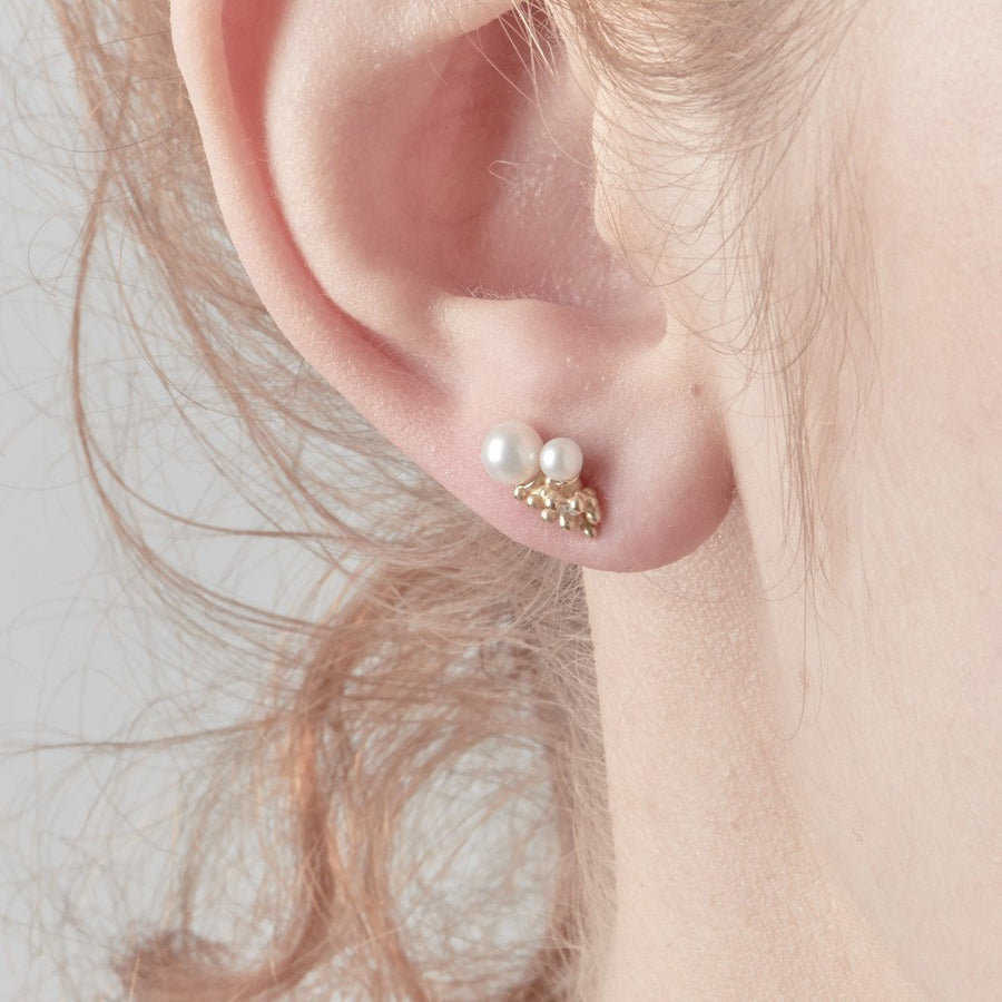 Pearl and Diamond Cluster Studs
