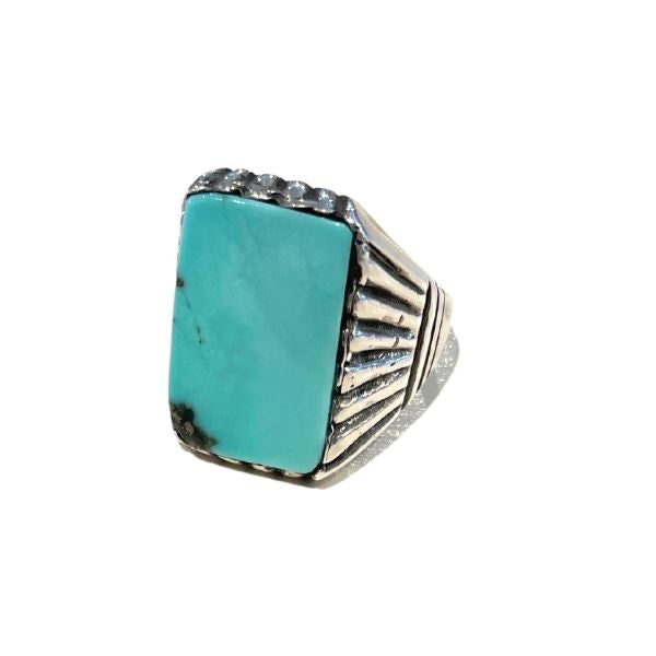 Navajo Kingman Turquoise Men's Ring.  Sz: 11
