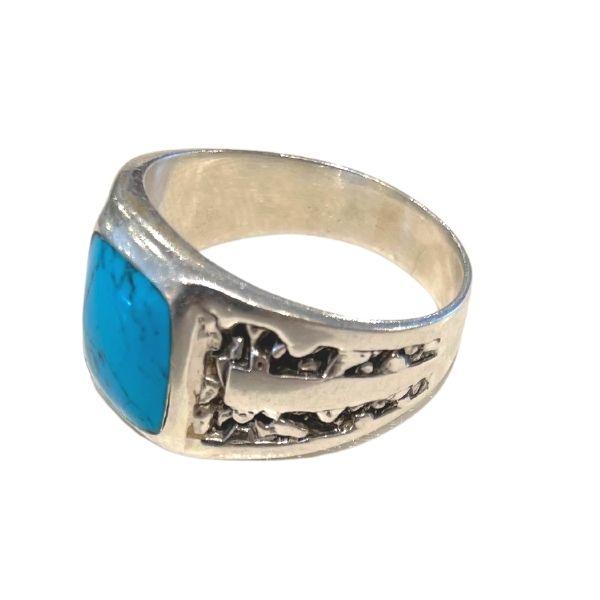 Silver Cloud Navajo/Sterling Silver Turquoise Ring. size 12