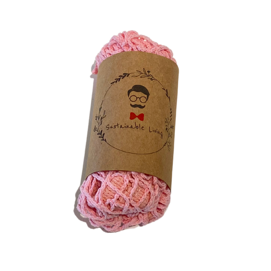 Reusable Organic Cotton Mesh Bag - Pastel Pink