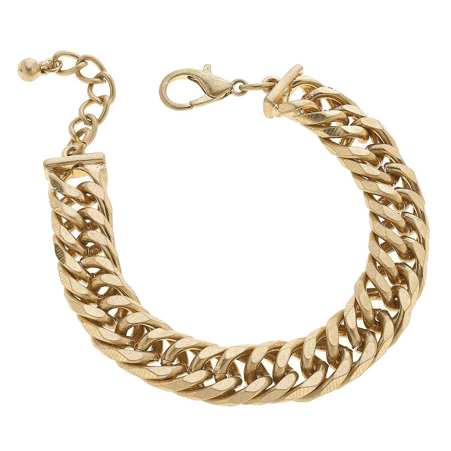 Phoenix Chunky Chain Link Bracelet in Worn Gold