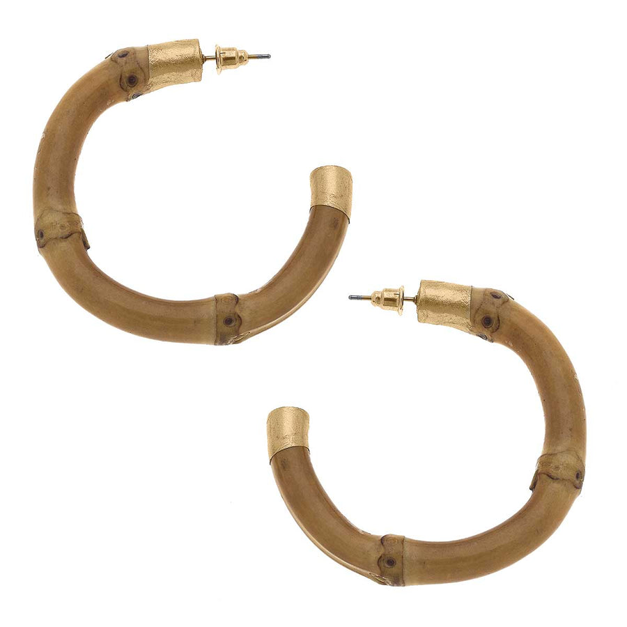 Felicity Bamboo Hoop Earrings in Natural