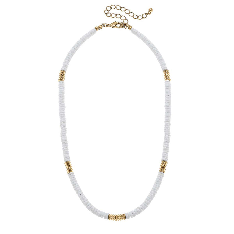 Joanna Beaded Shell Necklace in Ivory