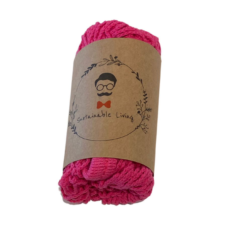 Reusable Organic Cotton Mesh Bag - Hot Pink