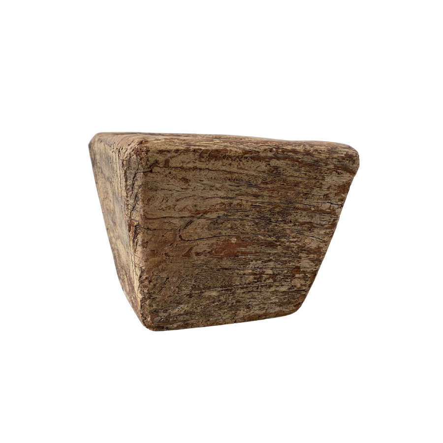 Ancient African Wood Square Bowl with Round Inside