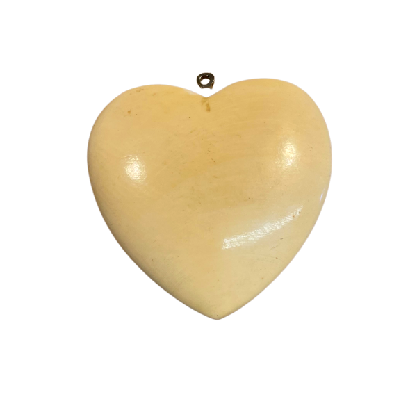 Vintage Scrimshaw Heart-shaped Pendant