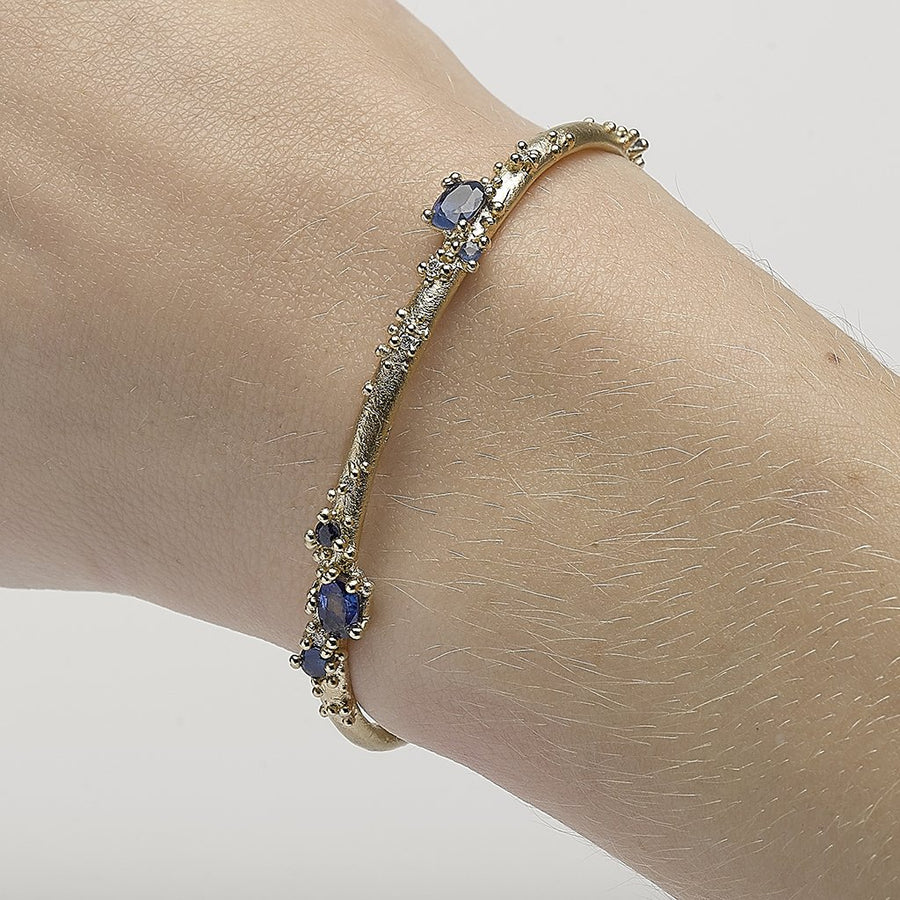 Sapphire and Diamond Encrusted Gold Cuff