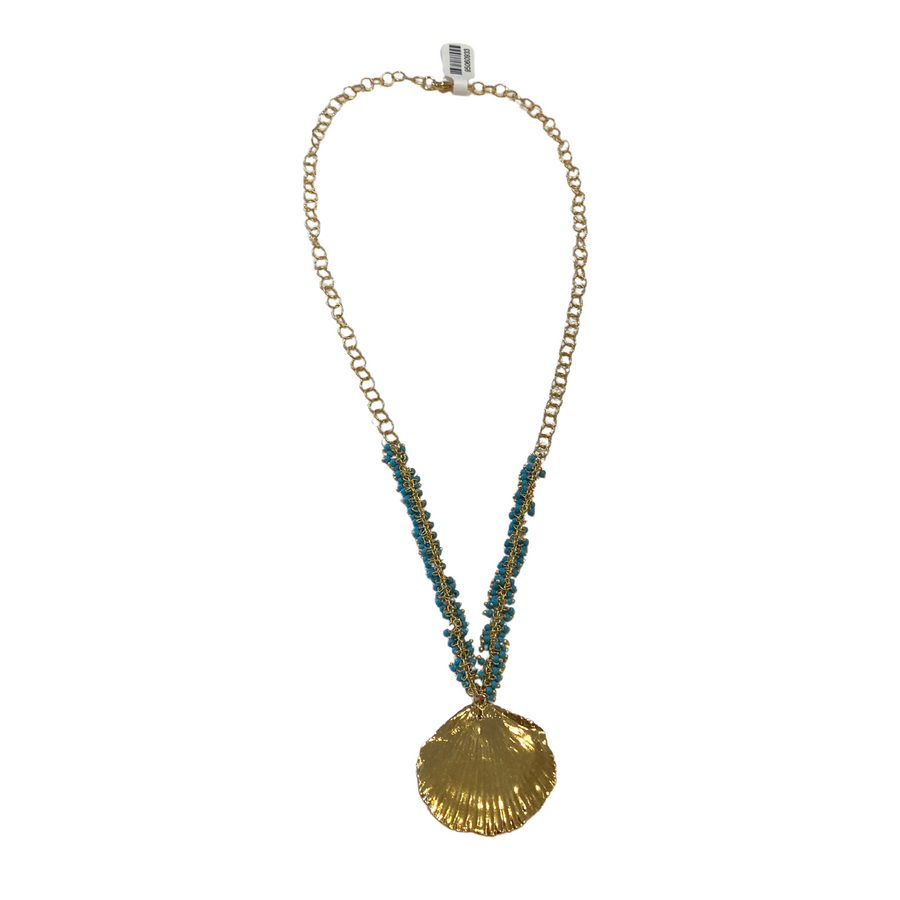 Fan Shell with Fringe Necklace - Vermeil