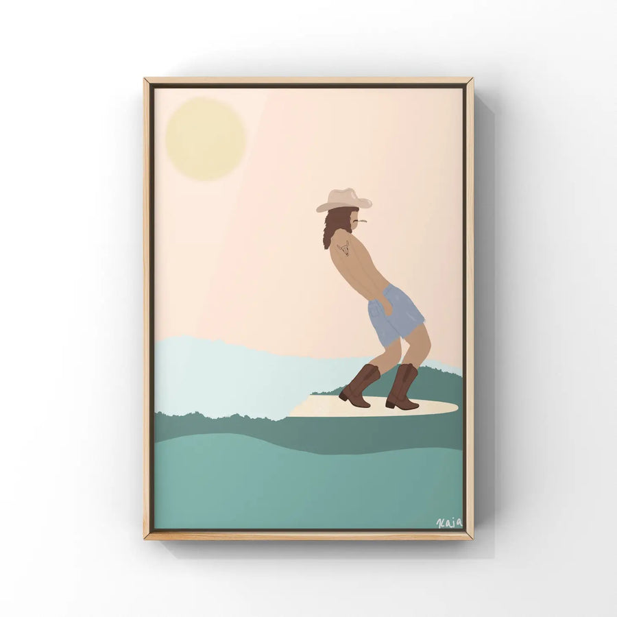 Surf Cowboy Art Print