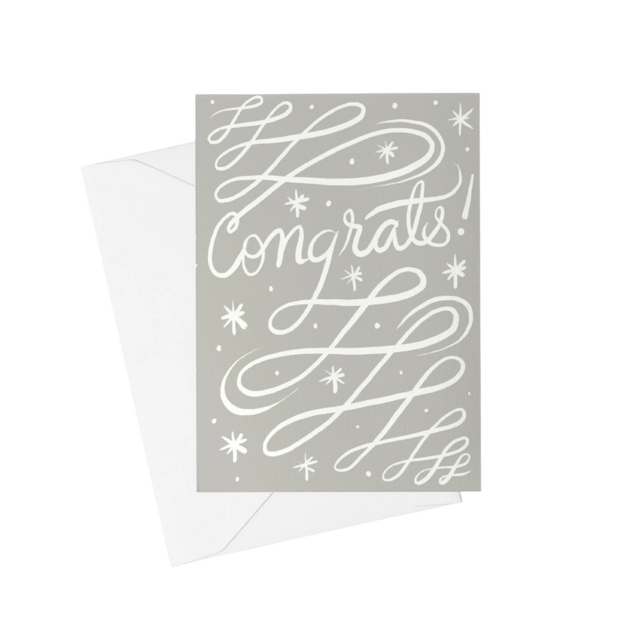 Congrats Calligraphy Front & Back Card