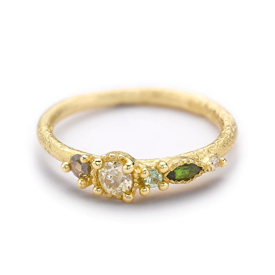 Mixed Stone Ring with Champagne Diamond