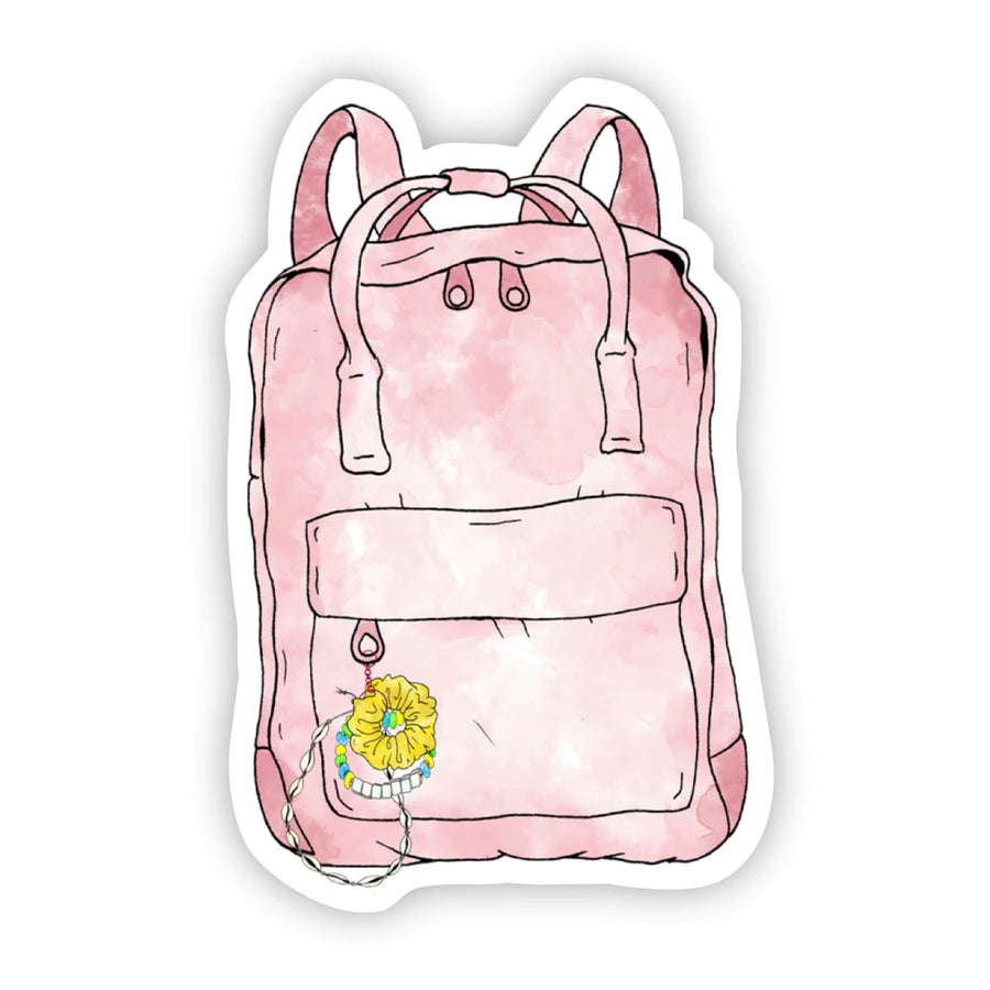 Pink Watercolor Backpack Sticker
