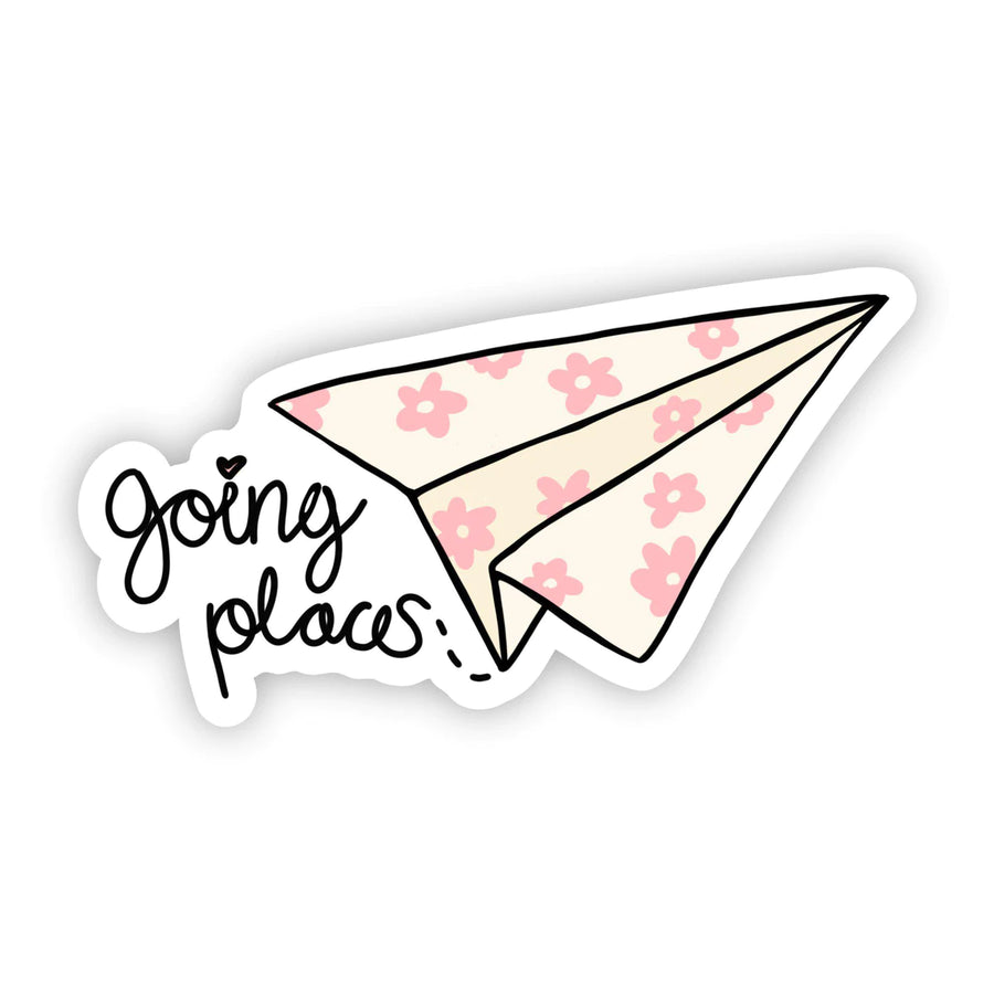Going Places Paper Airplane Sticker