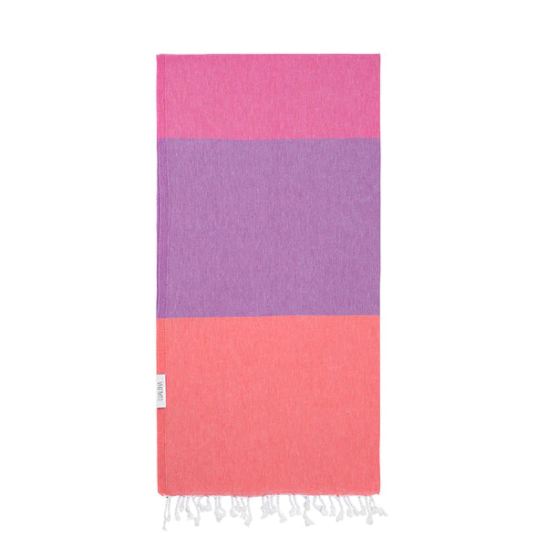 Coral & Purple & Hot Pink Block Party Towel