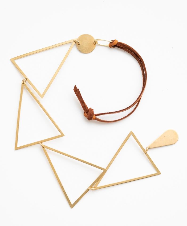 Brass Wall Hanging - Triangles