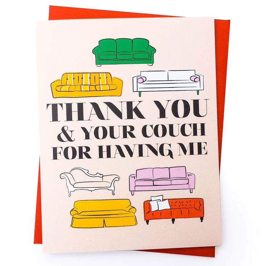 Couch Hosting Thank You Card