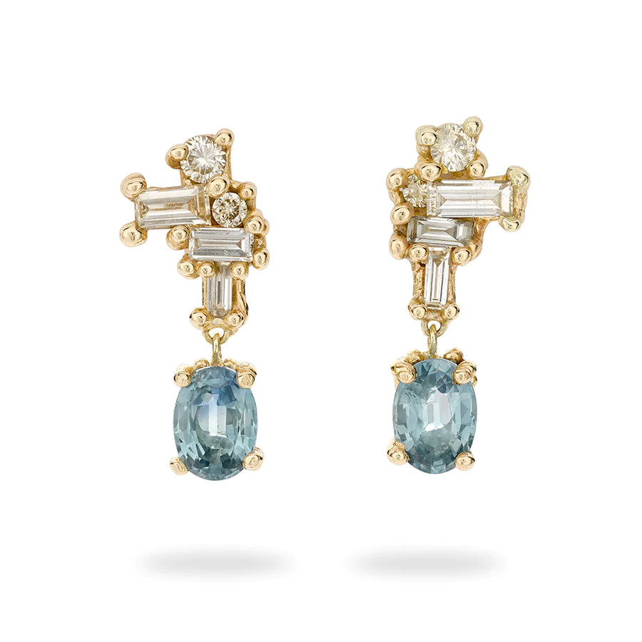 Luminous Diamond Cluster Drops with Blue Sapphires