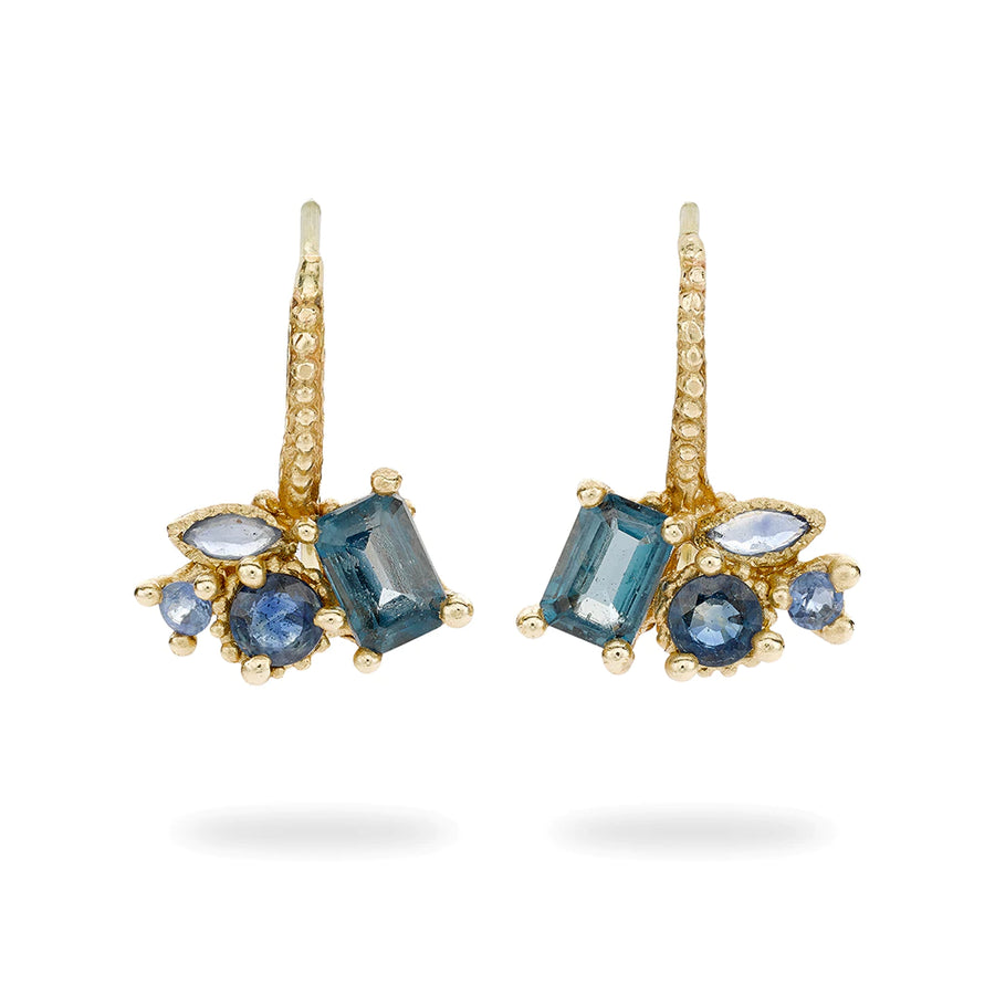Sapphire and Topaz Cluster Drops