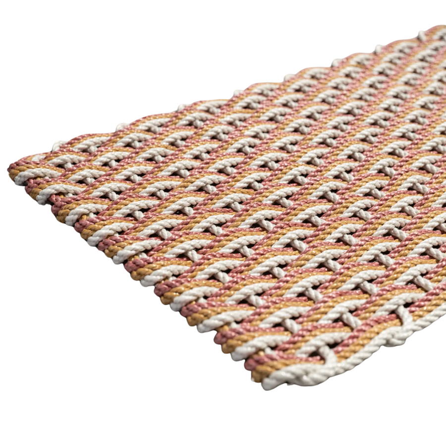 Oyster + Honeycomb + Red Sandstone Triple Weave doormat- Small (18" x 30")
