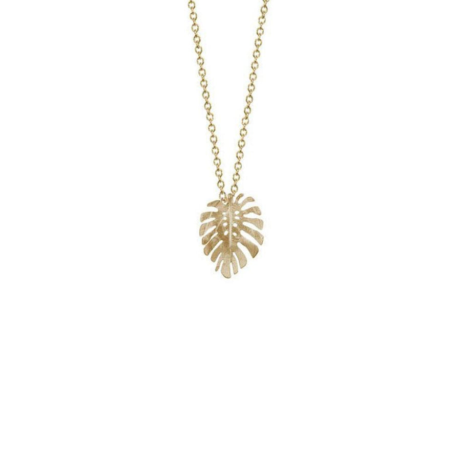 Small Monstera Necklace - Vermeil