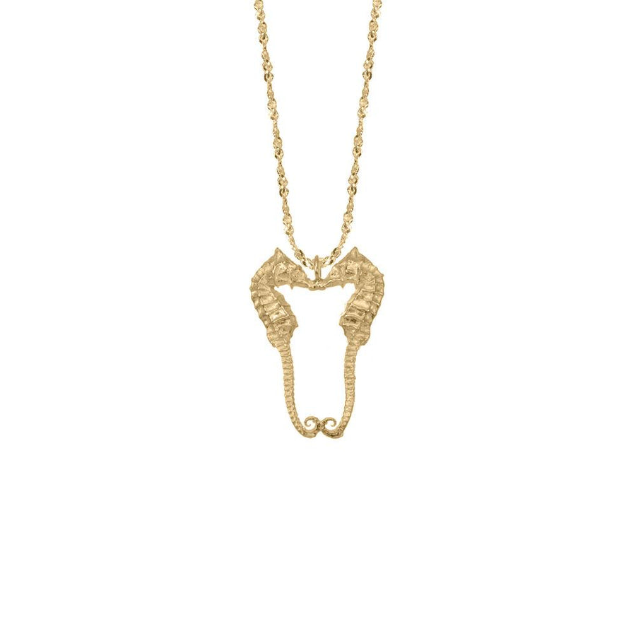 Kissing Seahorse Necklace - Vermeil