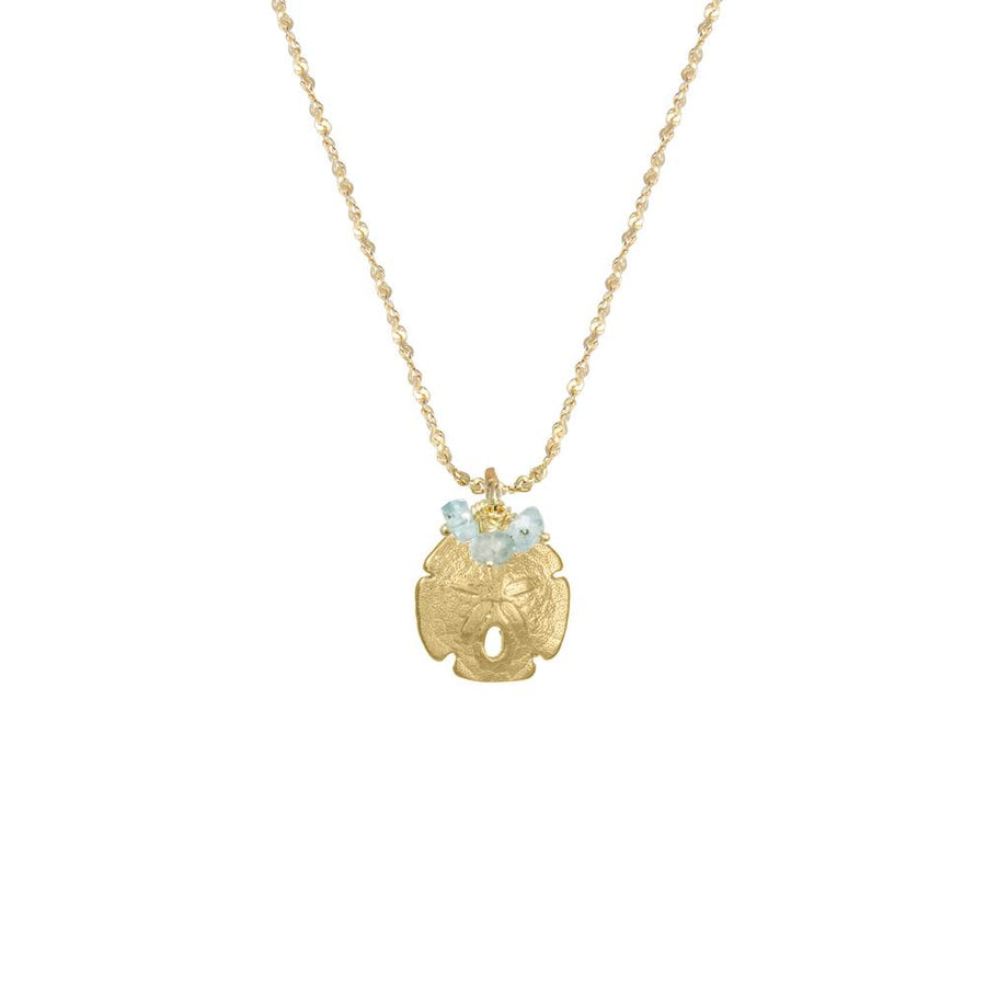 Small Sand Dollar with Apatite Necklace - Vermeil
