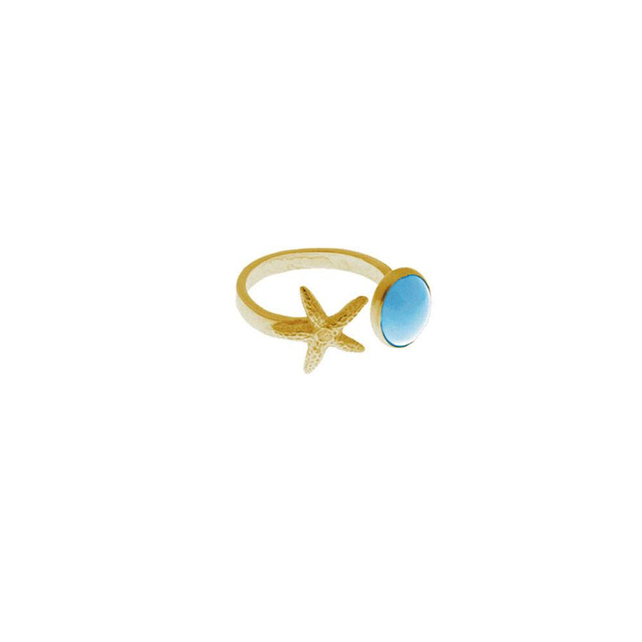 Starfish Turquoise Ring - Vermeil