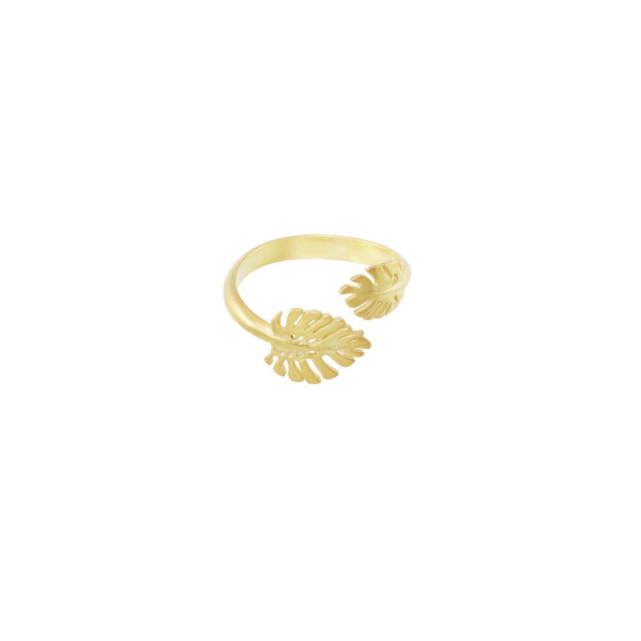 Double Monstera Ring - Vermeil