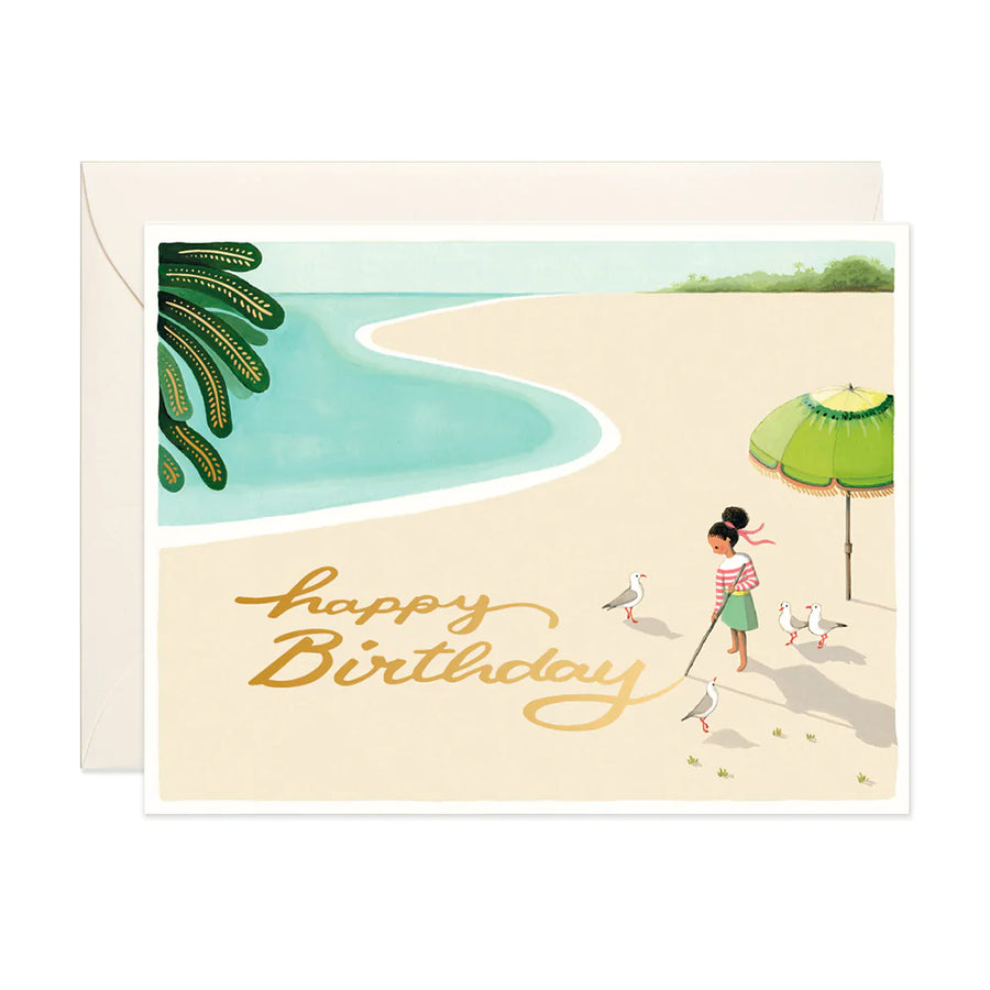 Sand Writing Birthday Card