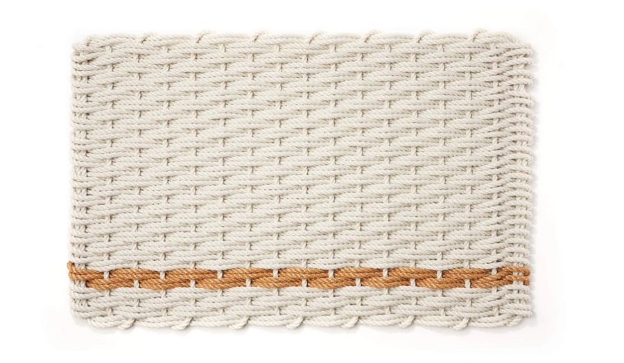 Oyster with Honeycomb Stripe Doormat - Large (21" x 34")