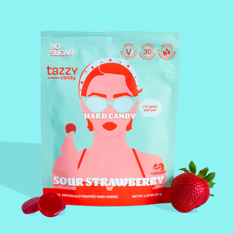 Tazzy Hard Candy - sugar free - sour strawberry